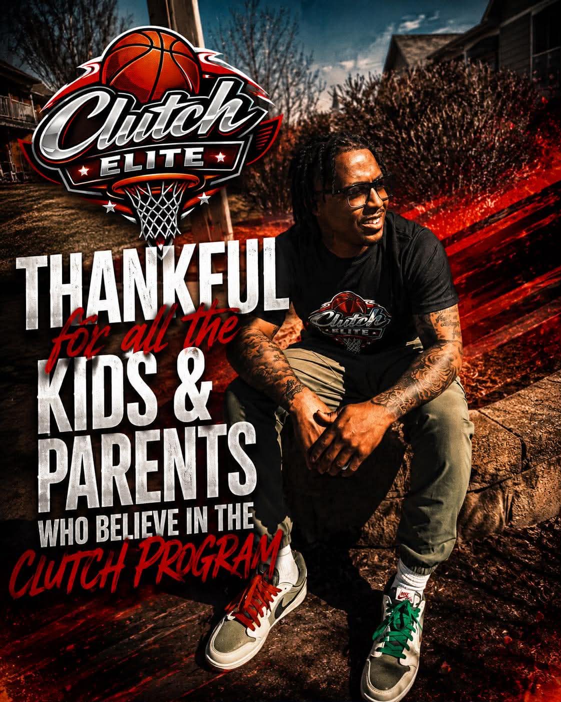 Clutch Elite coach graphic thanking the kids and parents in the program